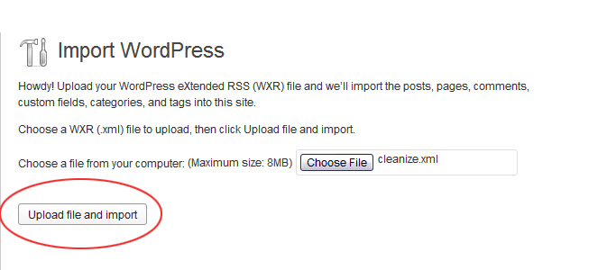 Uploading and running the demo.xml importer