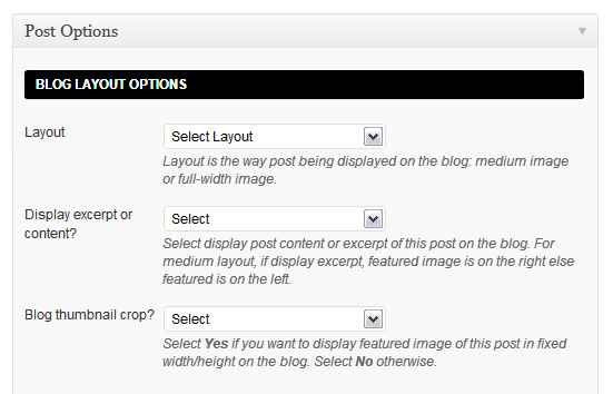 Post layout option
