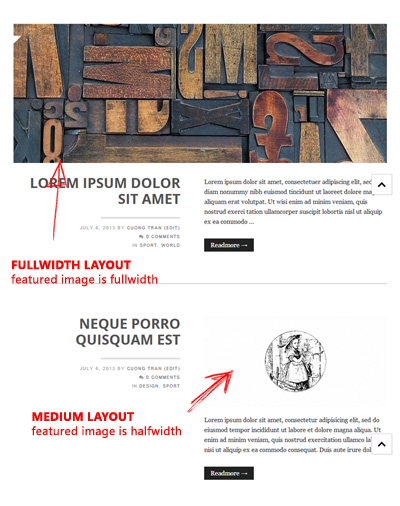 Fullwidth and medium layout comparison