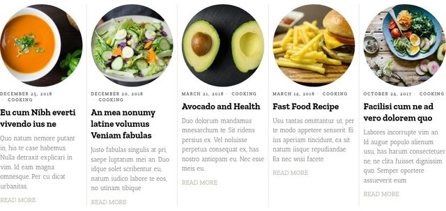 Post grid of Food