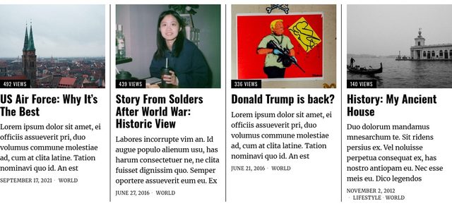 Post grid of Newspaper