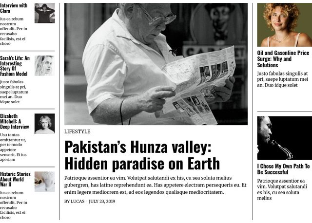 Section of Newspaper