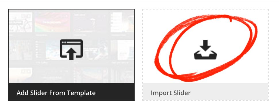 Slider Revolution Import Slider option